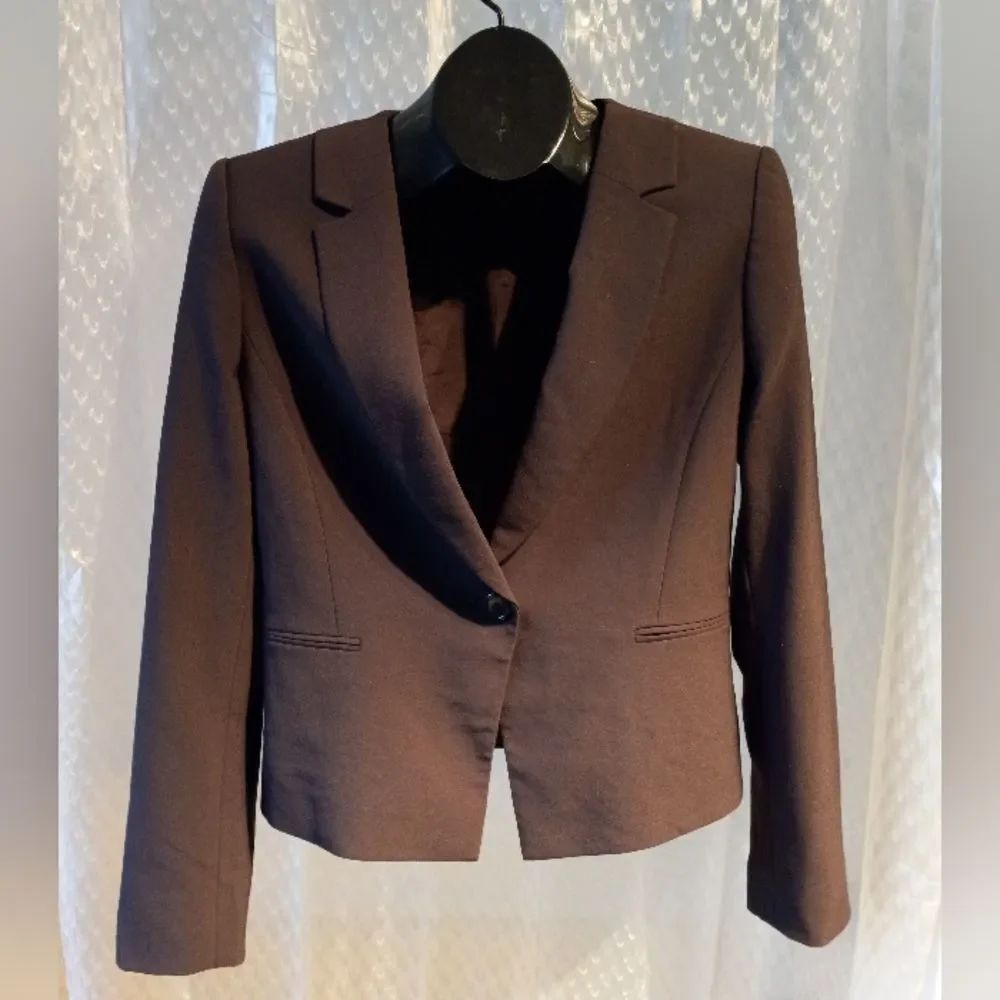 ANTONIO MELANI Women's Blazer Long Sleeve One Button Chocolate Brown Size 8